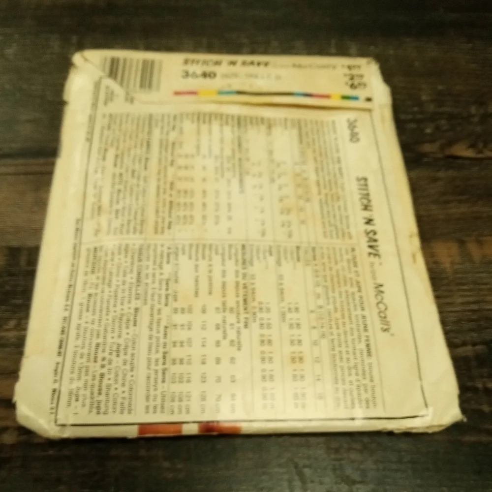 Vintage Stitch 'n Save Sewing Pattern 3640 Women's Blouse & Skirt Size 12-16 - Picture 2 of 2